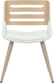 Καρέκλα Brody pu λευκό-πόδι φυσικό 51x55x76 εκ.