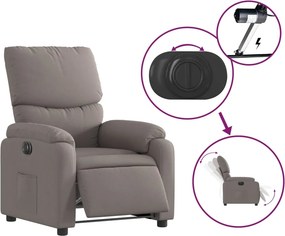 vidaXL Πολυθρόνα Ανακλινόμενη Ηλεκτρική Taupe Υφασμάτινη