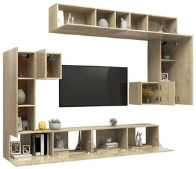 vidaXL Σετ Επίπλων Τηλεόρασης 8 Τεμαχίων Sonoma Δρυς Επεξ. Ξύλο
