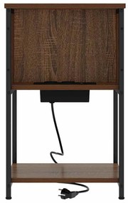 vidaXL Κομοδίνο με ράφι Καφέ δρυς 40 x 40 x 61 εκ Επεξεργασμένο ξύλο