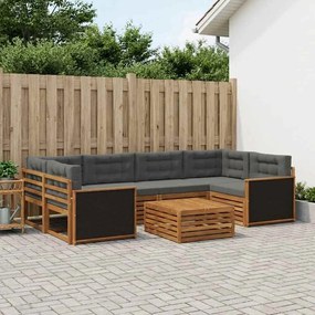vidaXL Σειρά Καναπέ Εξωτερικού 7 pcs Φυσικό και Ανθρακί Πολυεστέρας