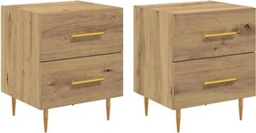 vidaXL Κομοδίνο 2 τεμ. Artisan Oak 40 x 35 x 47,5 εκ
