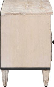 vidaXL Ντουλάπι TV Λευκό 80 x 33,5 x 46 εκ. Στερεό ξύλο μάνγκο