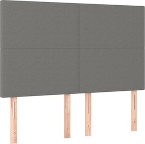 vidaXL Κρεβάτι Boxspring με Στρώμα Σκούρο Γκρι 140x200 εκ Υφασμάτινο