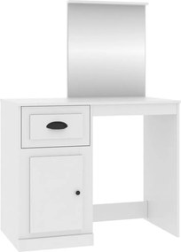vidaXL Μπουντουάρ με Καθρέφτη Λευκό 90 x 50 x 132,5 εκ. Επεξεργ. Ξύλο