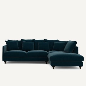 Γωνιακός καναπές-κρεβάτι με βελούδο, Lazare