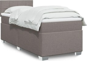vidaXL Κρεβάτι Boxspring με Στρώμα Taupe 80x200 εκ. Υφασμάτινο