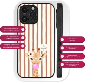 Θήκη Sonique Stripe Stories Series για Apple iPhone 12 mini Καφέ - Καμηλοπάρδαλη με Τσιχλόφουσκα
