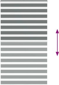 vidaXL Ζέβρα τυφλή Σκούρο Γκρι Πλάτος υφάσματος 125,9 εκ. Πολυεστέρας