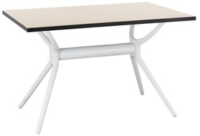 POLYPROPYLENE TABLE &amp; HPL TABLETOP AND MDF OAK BLACK  120Χ80Χ76 cm.