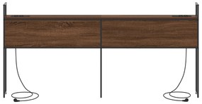 vidaXL Κεφαλάρι Αποθήκης Καφέ δρυς 180 cm Επεξεργασμένο ξύλο