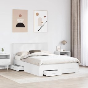 vidaXL Σκελετός Κρεβατιού Λευκό 140 x 200 cm Επεξεργασμένο ξύλο