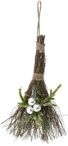 Χριστουγεννιάτικο Στολίδι Σκουπάκι 71776 6x10cm Brown-Green
