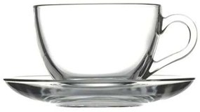 Φλυτζάνι Καφέ Με Πιατάκι Basic SP97948G6 Φ13,7x6,5cm 238ml Clear Espiel Glass