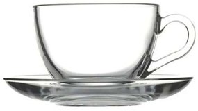 Φλυτζάνι Καφέ Με Πιατάκι Basic SP97948G6 Φ13,7x6,5cm 238ml Clear Espiel Γυαλί