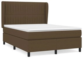 ΚΡΕΒΑΤΙ BOXSPRING ΜΕ ΣΤΡΩΜΑ ΣΚΟΥΡΟ ΚΑΦΕ 140X190 ΕΚ. ΥΦΑΣΜΑΤΙΝΟ 3128120