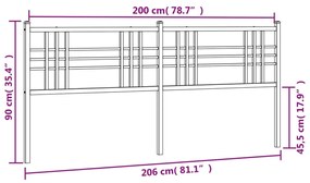 vidaXL Κεφαλάρι Μαύρο 200 εκ. Μεταλλικό