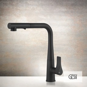 Gessi Proton 17177 Black Matt - Μπαταρία Κουζίνας με Ντους