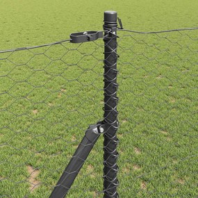 vidaXL Έξιγωνο φράχτη σταθερού εδάφους 10 x 1 m Γκρι Δίχτυ