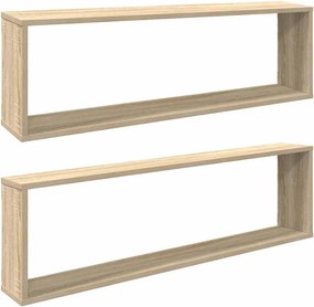 vidaXL Ράφια Κύβοι Τοίχου 2 τεμ. Sonoma Δρυς 100x15x30 εκ. Επεξ. Ξύλο