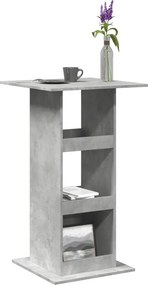 vidaXL Τραπέζι Μπαρ με Ράφια Γκρι Σκυρ. 60x60x102 εκ. Επεξεργ. Ξύλο