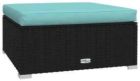 vidaXL Σαλόνι Κήπου 9 Τεμαχίων Μαύρο Συνθετικό Ρατάν με Μαξιλάρια