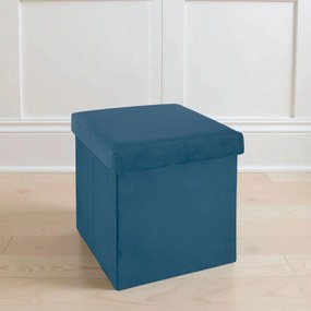 Σκαμπό Με Αποθηκευτικό Χώρο (38x38x38) A-S Tess Velvet Blue 156910A