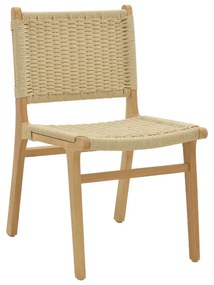 Καρέκλα Julien pakoworld rubberwood φυσικό-έδρα φυσικό σχοινί 61x54x85εκ - 263-000007