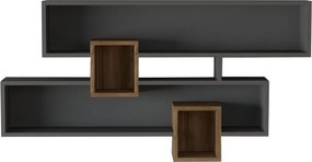 Ράφι Τοίχου Καρυδί / Ανθρακί FEMIMO 120x22x75