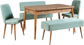 Extendable Dining Table &amp; Chairs Set (5 Pieces) Vina 0701 - 4 - Atlantic, Green Atlantic Pine
Pistachio Green