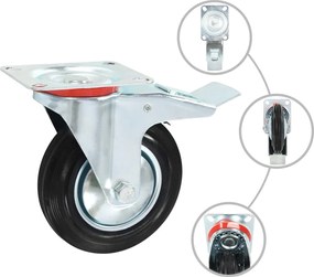 vidaXL Ρόδες Περιστρεφόμενες με Διπλό Φρένο 4 τεμ. 160 χιλ.