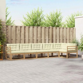 vidaXL Σειρά Καναπέ Εξωτερικού 4 pcs Λευκό και Κρεμ Πολυεστέρας
