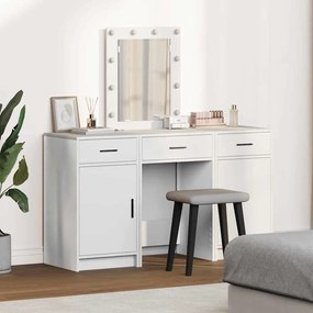 vidaXL Σετ Τραπεζιού Μακιγιάζ  3 τμχ με LED Λευκό Επεξεργασμένο Ξύλο