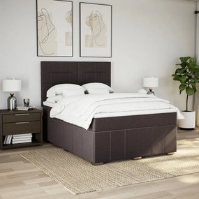 VidaXL Κρεβάτι Boxspring με Στρώμα Σκούρο Καφέ 140x200 εκ Υφασμάτινο