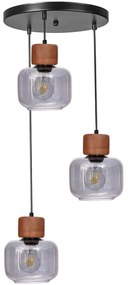 Φωτιστικό Οροφής 534LUN6195 Φ30x80cm 3xE27 40W Black-Oak Opviq