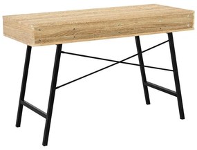 Γραφείο Yamin σε Oak με Μαύρο Μεταλλικό Πόδι 120x48x76 εκ. 120x48x76 εκ.