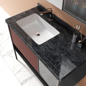 Martin Eriete 100 Ruby Anthracite Plywood - Πάγκος με Νιπτήρα &amp; Καθρέπτη Led