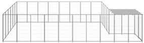 vidaXL Σπιτάκι Σκύλου Ασημί 15,73 μ² Ατσάλινο