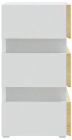 vidaXL Κομοδίνο με LED Λευκό/Sonoma Δρυς 45x35x67 εκ. Επεξεργασμ. Ξύλο