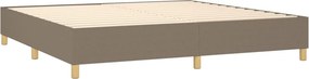 vidaXL Κρεβάτι Boxspring με Στρώμα &amp; LED Taupe 200x200 εκ. Υφασμάτινο