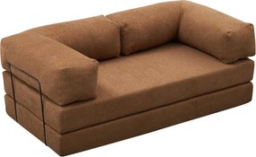 Τριθέσιος Καναπές Καφέ COMFORT 95x190x75