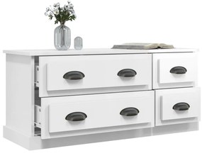 vidaXL Έπιπλο Τηλεόρασης Γυαλ. Λευκό 100x35,5x45εκ. Επεξεργασμένο Ξύλο