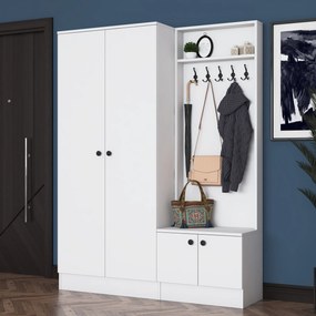 Έπιπλο Εισόδου Λευκό CRUOBA 139.6x37.5x182.8