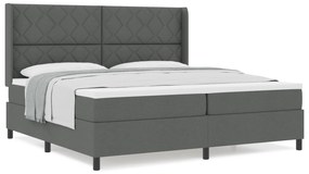 vidaXL Κρεβάτι box spring με στρώμα  Σκοτεινό Γκρι 200x200 εκ. Υφασμα