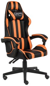 vidaXL Καρέκλα Racing Μαύρο / Πορτοκαλί από Συνθετικό Δέρμα