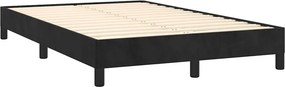 vidaXL Κρεβάτι Boxspring με Στρώμα &amp; LED Μαύρο 120x190 εκ. Βελούδινο