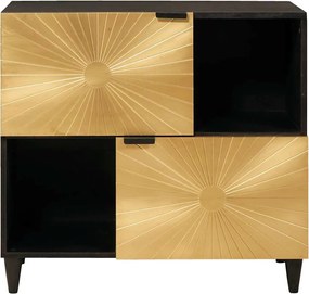 vidaXL Βοηθητικό ντουλάπι με ράφι Μαύρο και Χρυσό 80 x 33,5 x 75 εκ