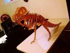 Intra απο ξύλο plywood 3mm-4mm πάχος - Παζλ Tyrannosaurus Rex T-Rex 3D Δίασταση 30x30 cm Intraeaxys-r7vmvrz7