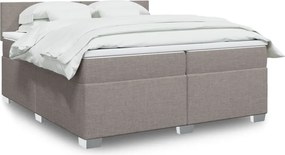 vidaXL Κρεβάτι Boxspring με Στρώμα Taupe 200x200 εκ. Υφασμάτινο