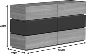 Συρταριέρα Sonlen pakoworld mdf σε ανθρακί-sonoma απόχρωση 120x40x72εκ